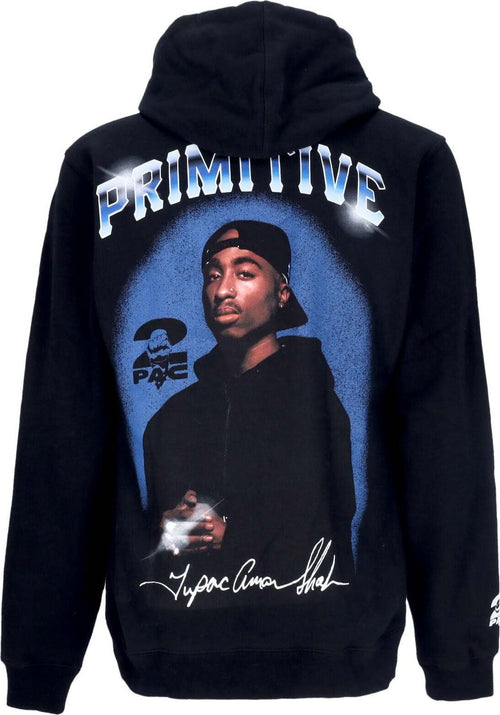 PRIMITIVE-Felpa-Cappuccio-Uomo-Shine-Ii-Hoodie-X-2pac-Black-da-uomo