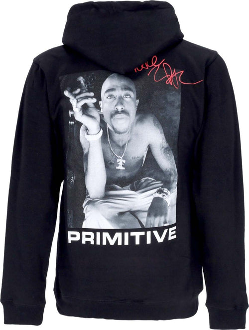 PRIMITIVE-Felpa-Cappuccio-Uomo-Smoke-Hood-X-Tupac-Black-da-uomo