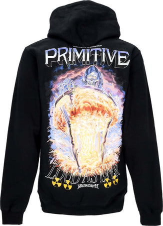 PRIMITIVE-Felpa-Cappuccio-Uomo-Time-Hoodie-X-Megadeth-Black-da-uomo