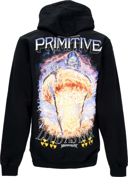 PRIMITIVE-Felpa-Cappuccio-Uomo-Time-Hoodie-X-Megadeth-Black-da-uomo