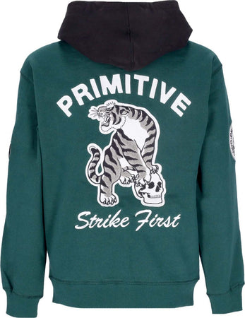 PRIMITIVE-Felpa-Cappuccio-Zip-Uomo-Alumni-Zip-Up-Hoodie-Green-da-uomo