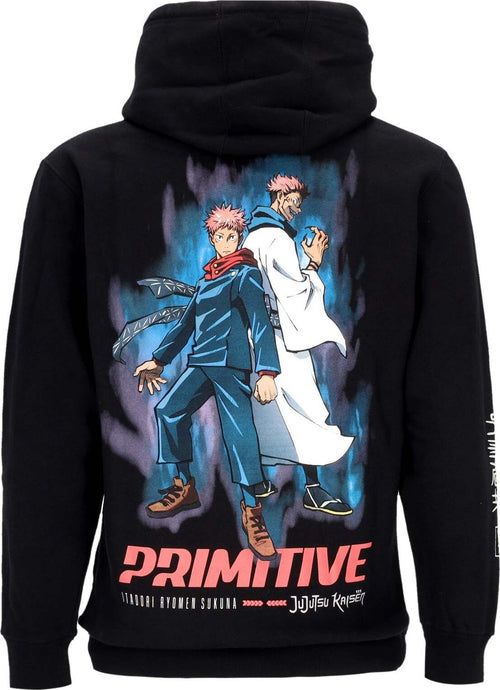 PRIMITIVE-Felpa-Cappuccio-Zip-Uomo-Itadori-Sukuna-Zip-Hoodie-X-Jujutsu-Kaisen-Black-da-uomo