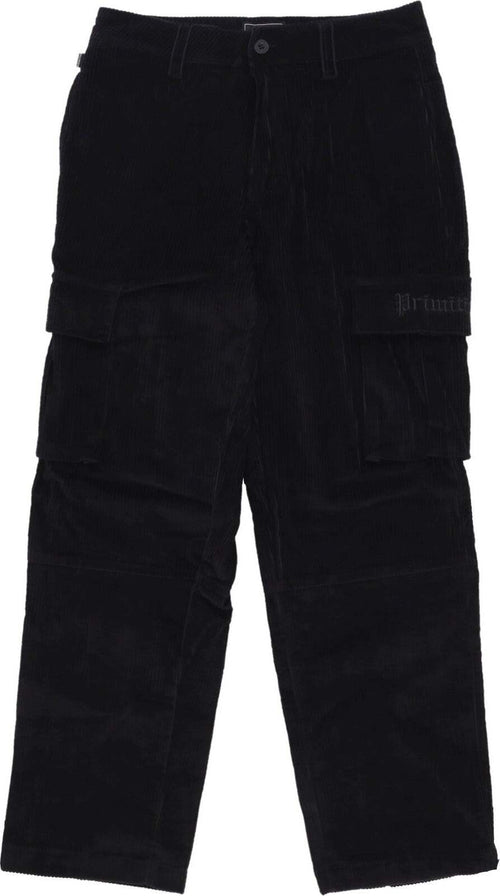 PRIMITIVE-Pantalone-Lungo-Uomo-Genesis-Corduroy-Cargo-Pant-Black-da-uomo