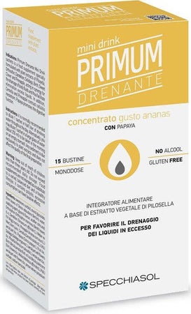 Primum-Drenante-gusto-Ananas-–-Minidrink-integratore-alimentare-15-bustine-Specchiasol