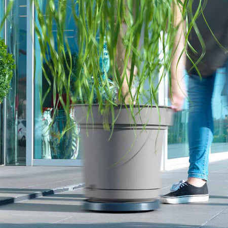 Sottovaso "Mover" con ruote bidirezionali color Antracite ad incastro