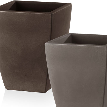 Vaso Quadrato "Veneto Essential" in plastica per fiori e piante da esterno e giardino.