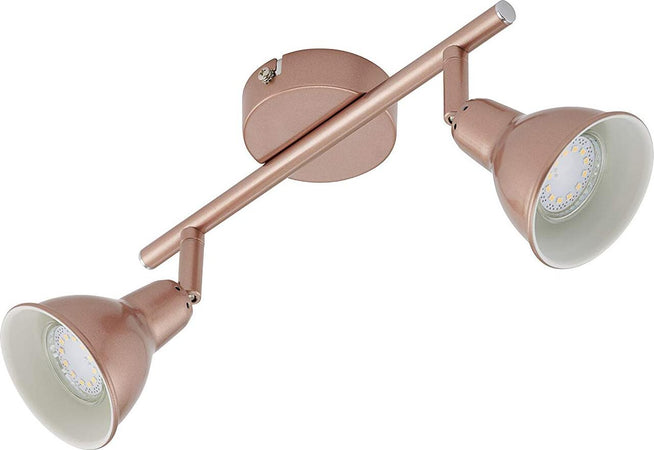 PRISMA---Plafoniera-con-2-faretti-a-LED-girevoli-e-orientabili,-in-rame,-GU10,-3-W