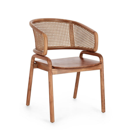 Sedia "Keith" con legno teak, per arredo interno con braccioli, 54,5 x 60,5 x h 83 cm
