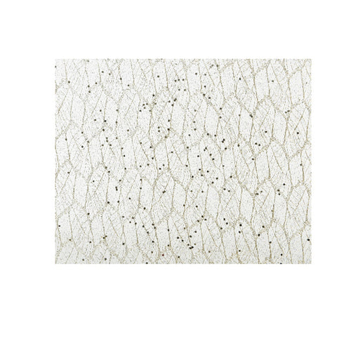 Tessuto oro retinato per decorazioni natalizie con glitter da 200 cm