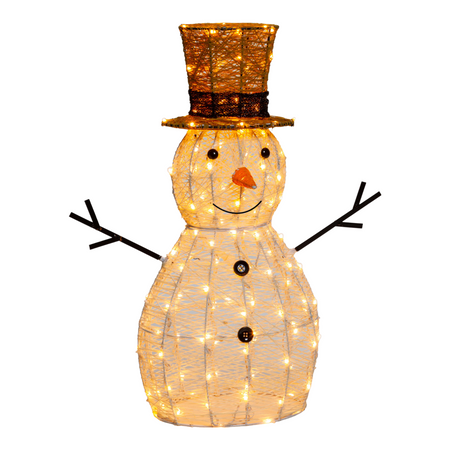 Pupazzo di neve 3D luminoso in acrilico con led bianco, decorazione per interno ed esterno