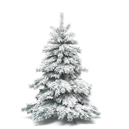 Albero di Natale "Chamonix" innevato in PP Effetto Aghi di Pino + PVC + Flock