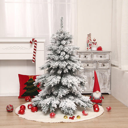 Albero di Natale "Chamonix" innevato in PP Effetto Aghi di Pino + PVC + Flock