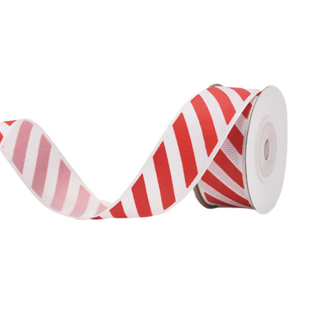 Nastro in tessuto decorativo, colore rosso e bianco, per confezioni regalo