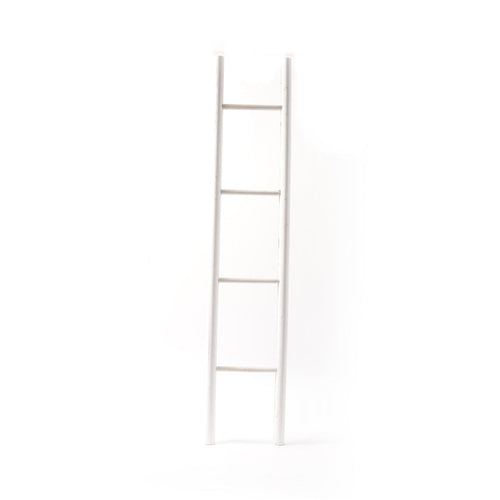 Scala in legno decorativa per arredare l'interno, colore bianco, da 120 x 25 x 3,5 cm