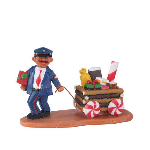 Decorazione Post di Gingerman per Villaggio di Natale e presepe, in Resina da h 3,2 cm
