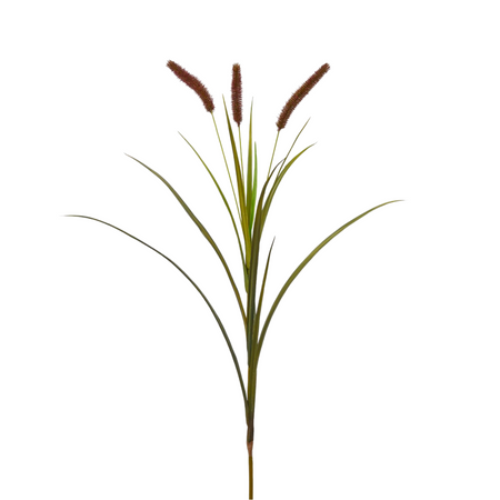 Ramo di "Festuca" con tre spighe, bordeaux, decorazione natalizia da 115 cm