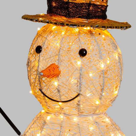 Pupazzo di neve 3D luminoso in acrilico con led bianco, decorazione per interno ed esterno