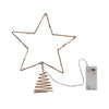 Puntale a forma di Stella, con 60 luci MicroLED per Albero di Natale, 25 cm