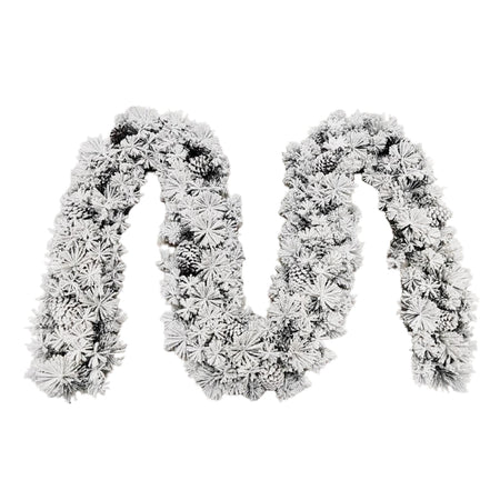 Ghirlanda natalizia "Aspen" innevata, con pigne, 25 x 400 cm