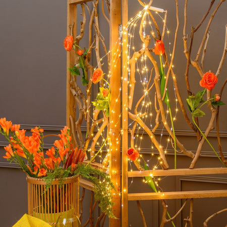 Ciuffo luminoso catena microled e Flash decorazione natalizie per esterno ed interno