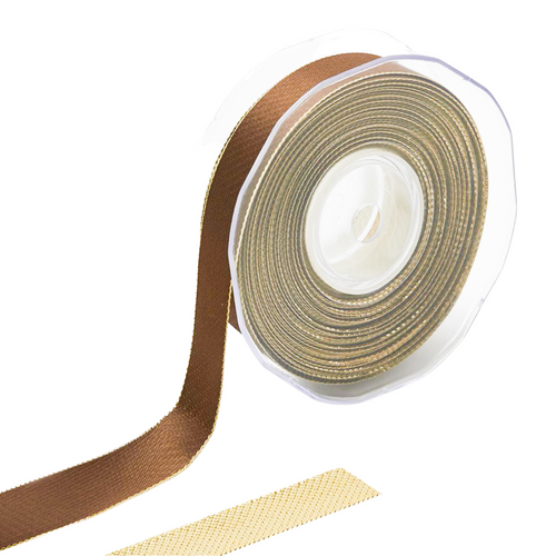 Nastro Classico bicolor retro oro per decorazioni e confezioni natalizie 10 mt