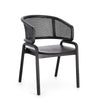 Sedia Keith con legno teak, per arredo interno con braccioli, 54,5 x 60,5 x h 83 cm