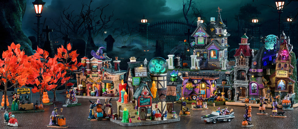 Decorazione "Crypt of the Lost Pumpkin Souls" per Villaggio di Natale e presepe, in Resina da h 17 cm