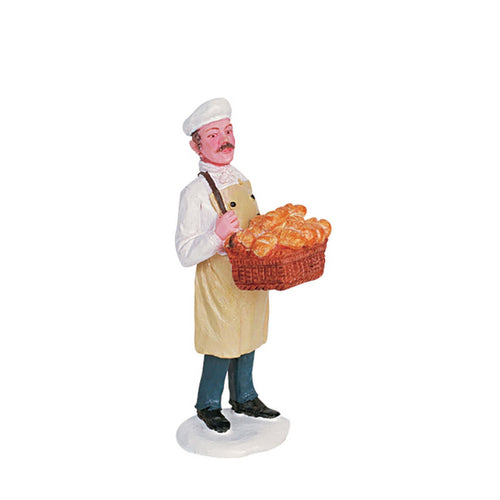 Decorazione Consegna di pane per Villaggio di Natale e presepe, in Resina da h 2,5 cm
