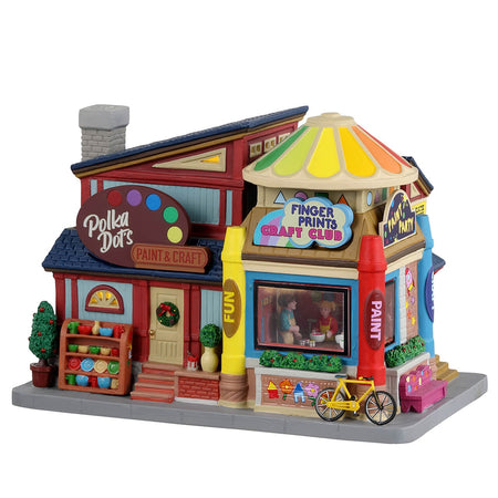 Decorazione "Polka Dot's Clubhouse" per Villaggio di Natale e presepe, in Porcellana da h 13,7 cm
