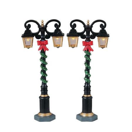 Decorazione "Splendid Lights Set di 2" per Villaggio di Natale e presepe, in Plastica da h 2 cm