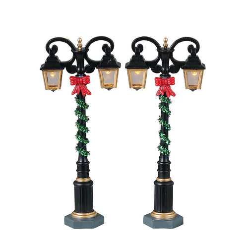 Decorazione Splendid Lights Set di 2 per Villaggio di Natale e presepe, in Plastica da h 2 cm