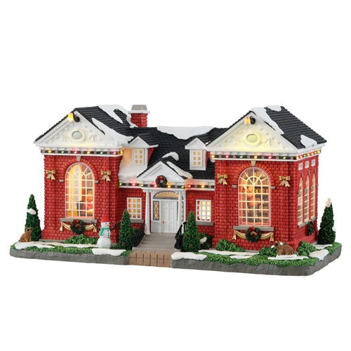 Decorazione Biblioteca pubblica per Villaggio di Natale e presepe, in Resina da h 16,5 cm
