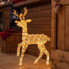 Renna Cream & Brown con zampa alzata, led bianco extra caldo