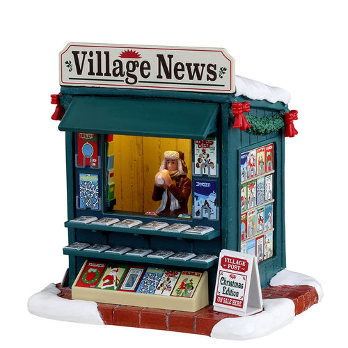 Decorazione Giornata di buone notizie per Villaggio di Natale e presepe, in Resina da h 11,5 cm