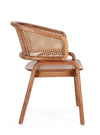Sedia Keith con legno teak, per arredo interno con braccioli, 54,5 x 60,5 x h 83 cm