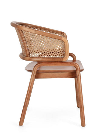 Sedia "Keith" con legno teak, per arredo interno con braccioli, 54,5 x 60,5 x h 83 cm