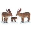 Decorazione Set di renne di 3 per Villaggio di Natale e presepe, in Resina da h 5,8 cm