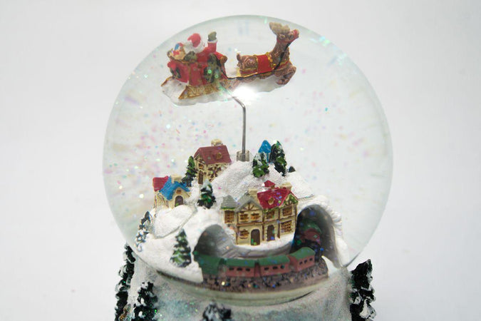 Ampolla con Babbo Natale in vetro decorazione natalizia con carillon