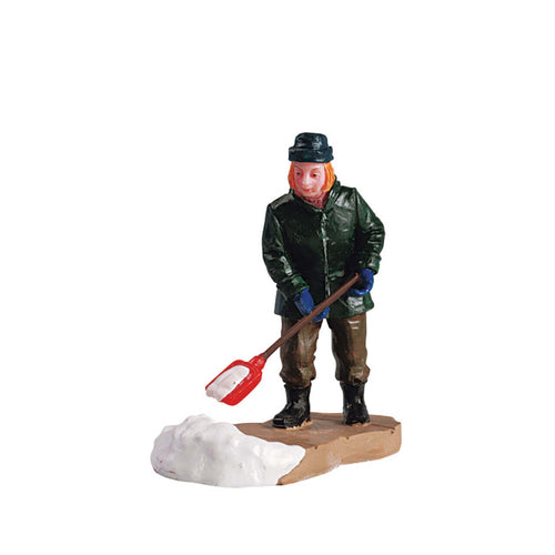 Decorazione Pulire il percorso per Villaggio di Natale e presepe, in Resina da h 3 cm