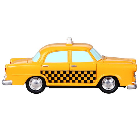 Taxi giallo in plastica, accessori per Villaggio di Natale da 4.2 x 4.1 x 10.3 cm