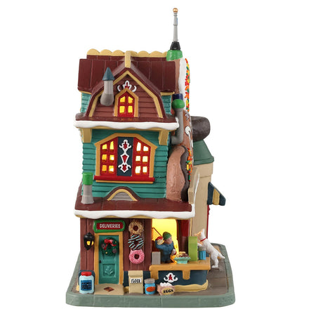 Decorazione "Danny's Donuts & Coffee" per Villaggio di Natale e presepe, in Porcellana da h 11,5 cm