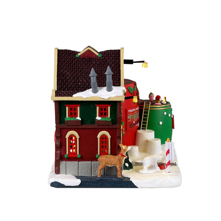Decorazione "Spa di cioccolata calda" per Villaggio di Natale e presepe, in Resina da h 17 cm
