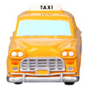 Taxi giallo in plastica, accessori per Villaggio di Natale da 4.2 x 4.1 x 10.3 cm