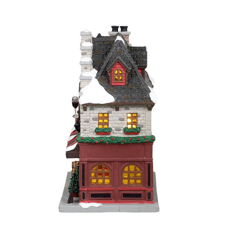 Decorazione "Carmella's Wine e" per Villaggio di Natale e presepe, in Porcellana da h 10,5 cm