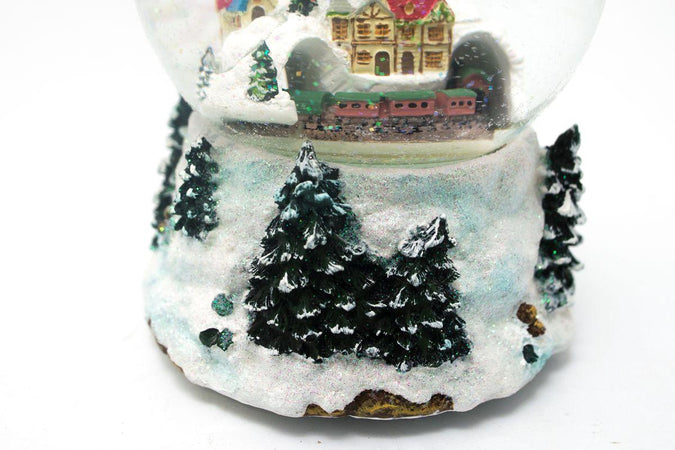 Ampolla con Babbo Natale in vetro decorazione natalizia con carillon