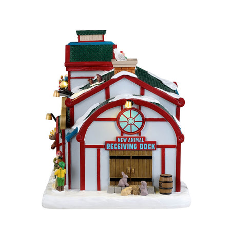 Decorazione "Santuario degli animali artici" per Villaggio di Natale e presepe, in Resina da h 16,3 cm