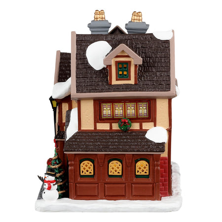 Decorazione "The 3 Crowns Inn" per Villaggio di Natale e presepe, in Porcellana da h 14,5 cm