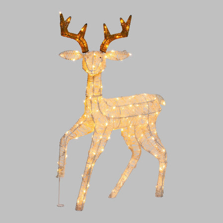 Renna Cream & Brown con zampa alzata, led bianco extra caldo