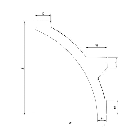 100ml di CORNICE A SOFFITTO con predisposizione LED 60x80x2000mm in POLIMERI - Polistrutturato - Eternal Parquet