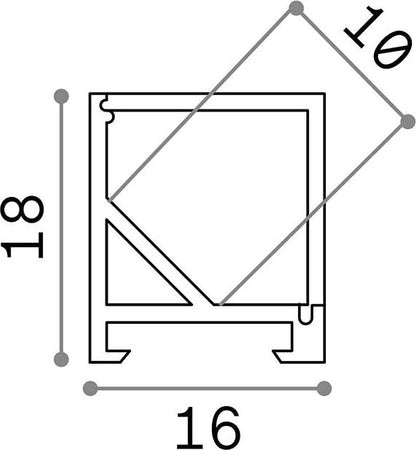 Profilo-Ang-Quadro-Slot-Alluminio-Materie-Plastiche-Bianco-300Cm-D16X18